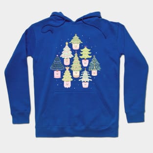 Happy Christmas Trees with Snow Hoodie